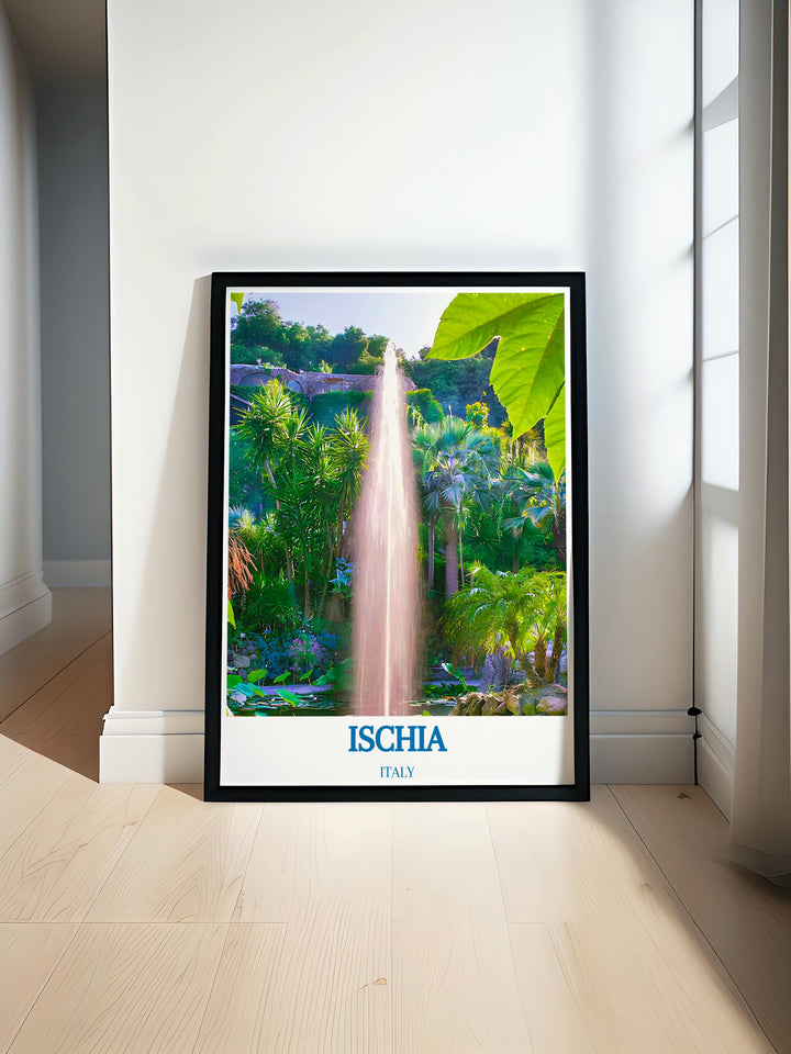 Gallery wall art of Ischia showcasing vibrant market scenes and colorful buildings perfect for enhancing living room decor