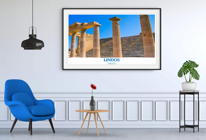 Greece vintage art, offering a look back at the historical and cultural landscapes of Greece, suitable for a collectors gallery.