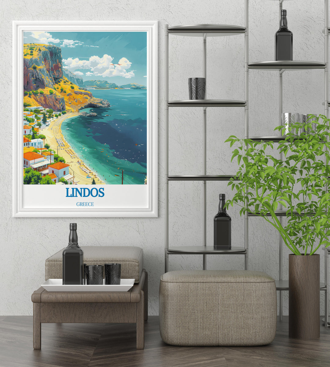 Customizable Greek island prints, allowing for personalized artwork of your favorite Lindos scenes.