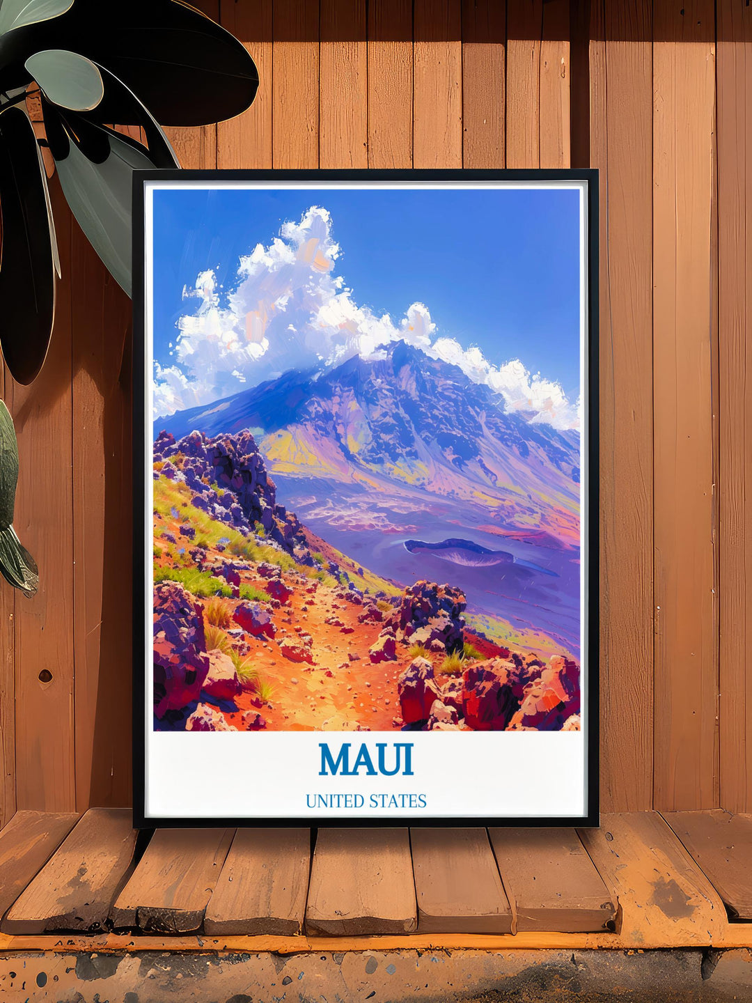 Maui tropical home decor print, ideal for adding a touch of Hawaiian elegance to any rooms aesthetic.