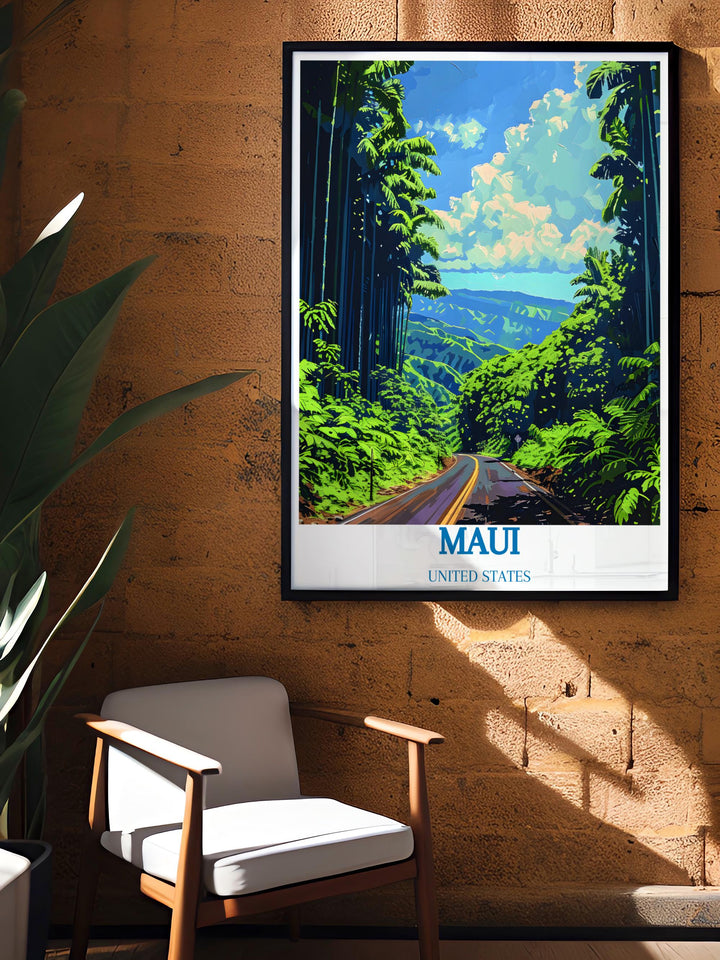 Road to Hana canvas showcasing the colorful sunset skies and reflective waters of Maui.