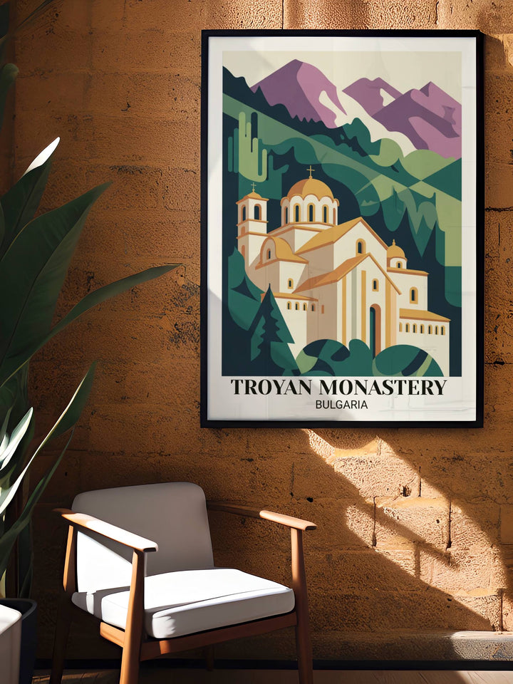 Koprivshtitsa Bulgaria Modern Travel Poster | Contemporary Minimalist Folk Village