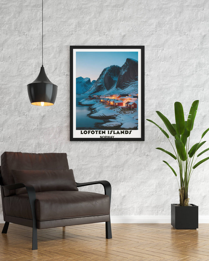 Lofoten Islands Winter Art Print - Arctic Blue Hour Wall Art