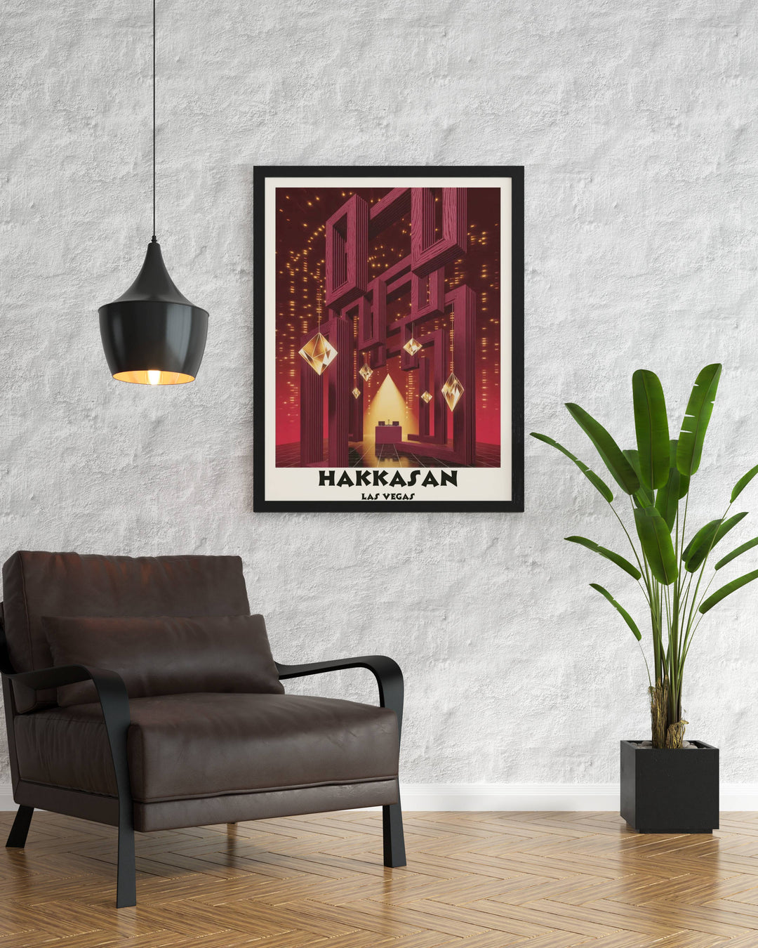 Map Your Dreams exclusive Hakkasan Las Vegas print. A museum-grade satin-matte artwork with heavy Riso grain textures designed for professional home studios and galleries.