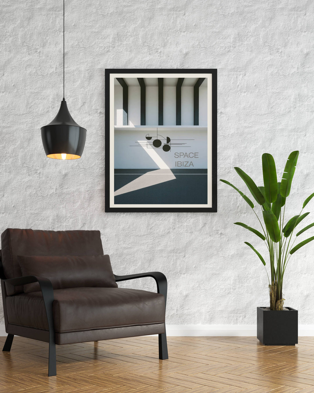 Map Your Dreams presents Space Ibiza Minimalist, a high-contrast architectural print perfect for modern offices and sophisticated music studios.