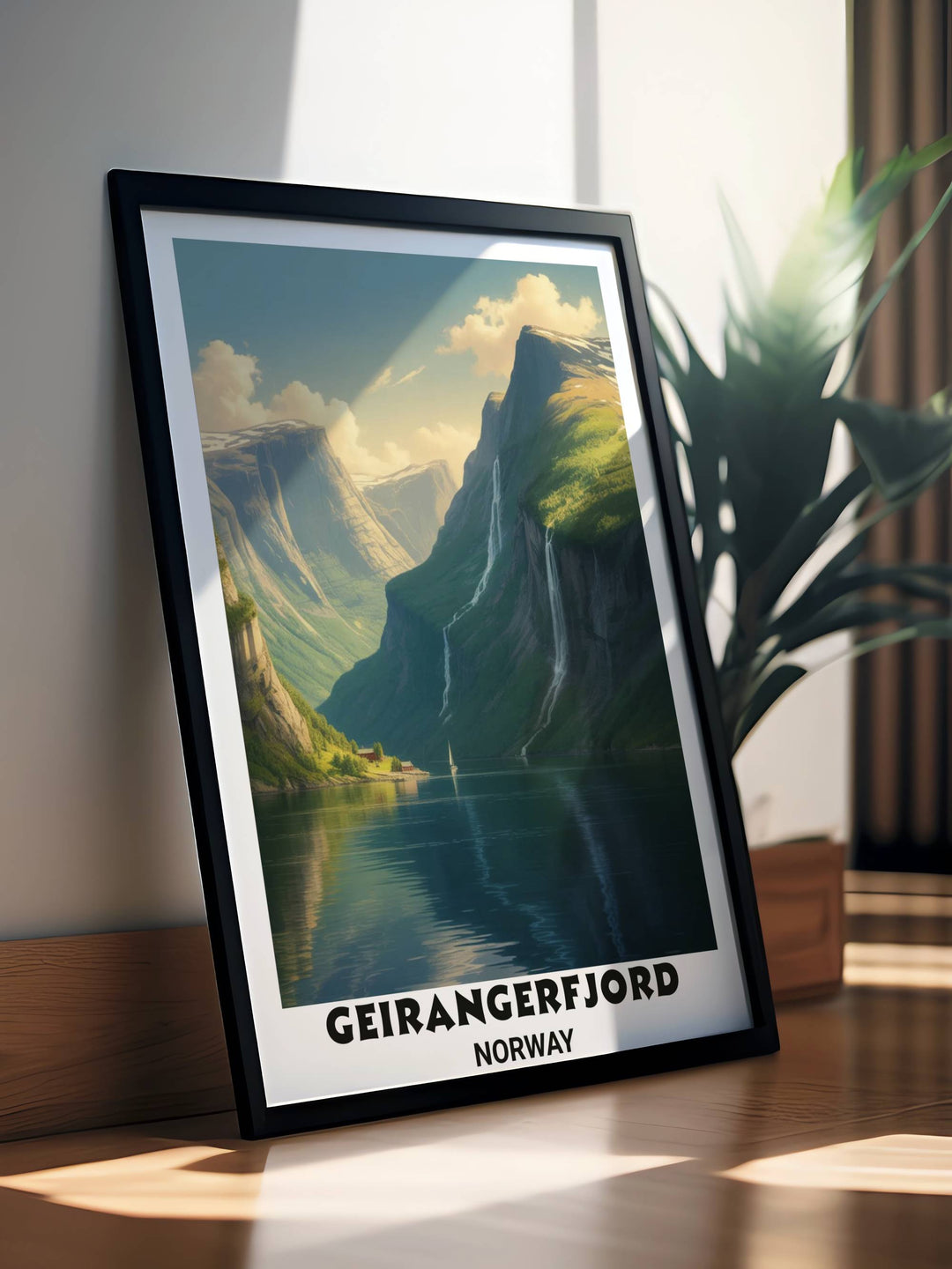 Minimalist travel illustration of Norway&