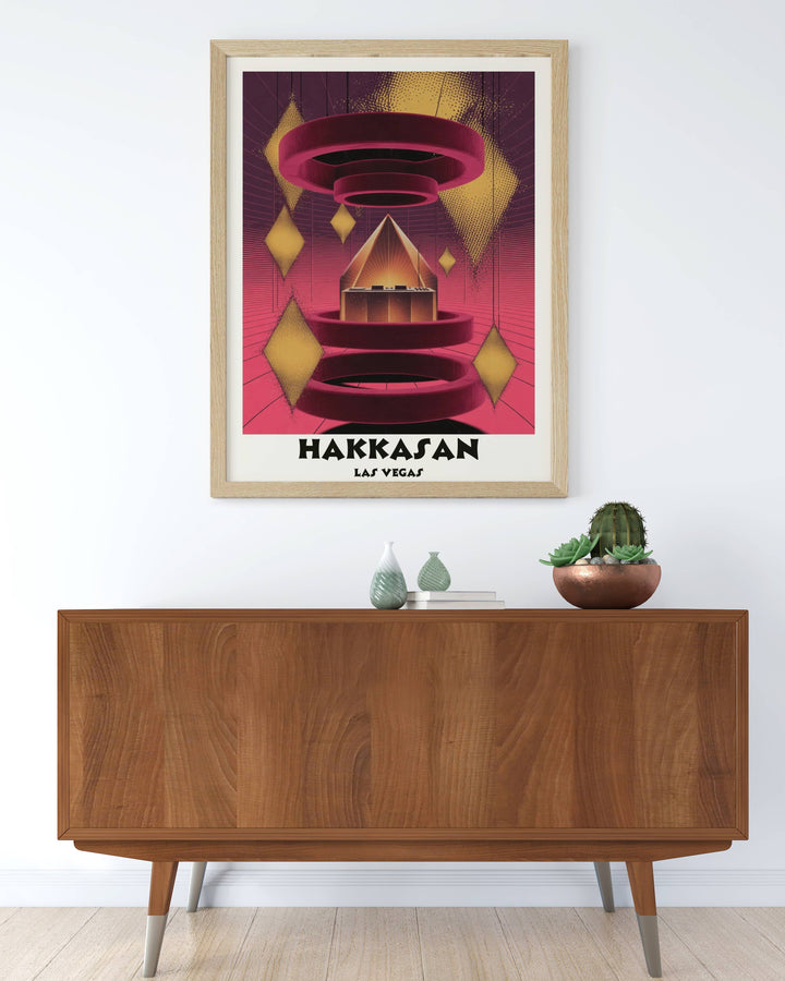 Map Your Dreams exclusive Hakkasan Las Vegas print. A museum-grade satin-matte artwork with heavy Riso grain textures designed for high-end home studios and modern galleries.