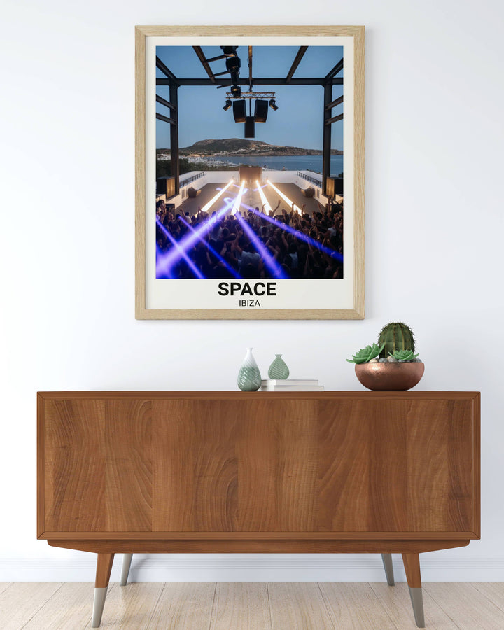 Map Your Dreams presents Space Ibiza "The Terrace," a high-contrast art print featuring the venue&
