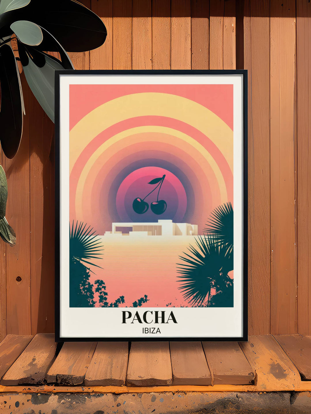 Elevate your studio with this Map Your Dreams exclusive, featuring a retro-futurist reimagining of Pacha Ibiza’s architecture under a sprawling, psychedelic rainbow-gradient sun.