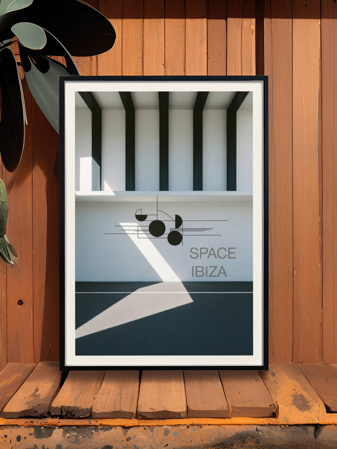 A centerpiece for minimalist collectors: the Space Ibiza art print by Map Your Dreams reimagines the venue’s warehouse interior as high-end decor.