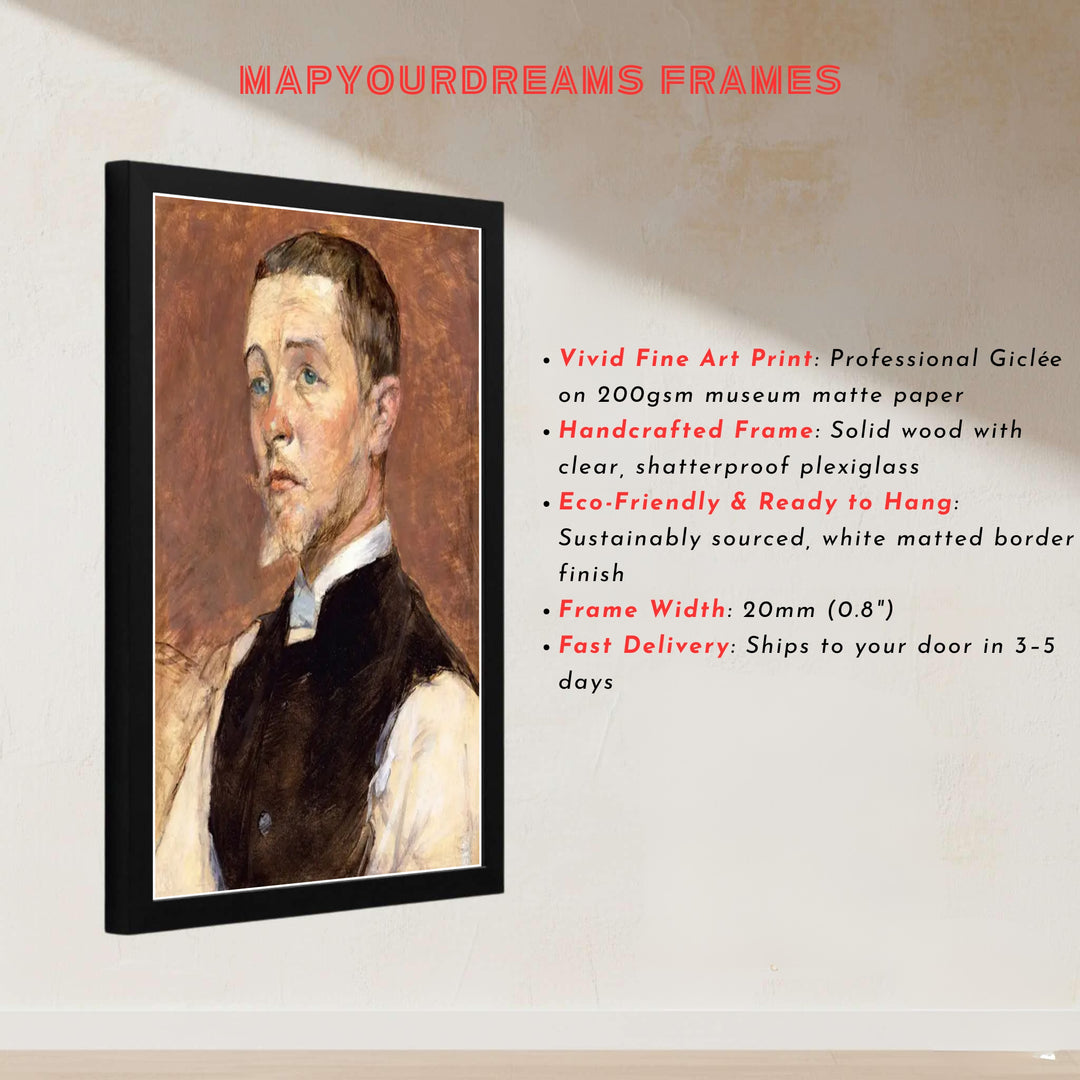European post-impressionist artwork print showing Albert Grenier posing in Paris, France. MapYourDreams presents quality framed, unframed, and canvas print options for home decor.