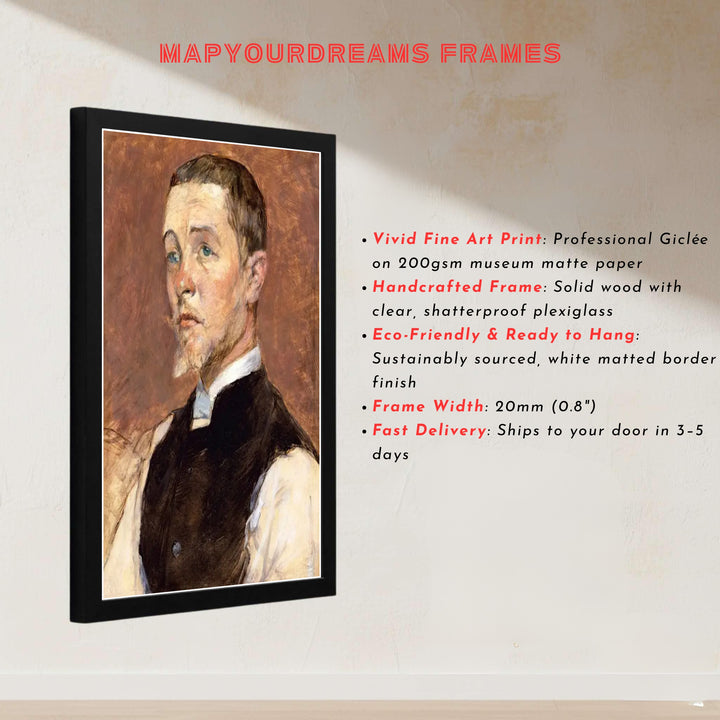 European post-impressionist artwork print showing Albert Grenier posing in Paris, France. MapYourDreams presents quality framed, unframed, and canvas print options for home decor.