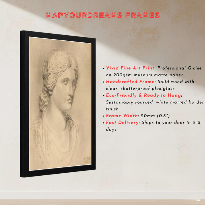 Classic museum sketch wall decor poster of Egon Schiele Antique Bust 1906 at Leopold Museum Vienna featuring soft charcoal gradations. Buy high-definition framed prints, unframed paper wall poster decor, and gallery canvas choices directly from MapYourDreams to complete your home.