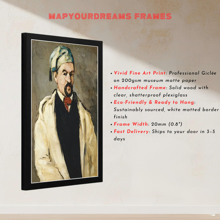 Master palette knife art print of Paul Cezanne The Artists Uncle Dominique 1866 displaying dramatic impasto textures in Aix-en-Provence France. MapYourDreams presents quality framed wall art, unframed poster options, and stretched canvas formats for curated interior design spaces.