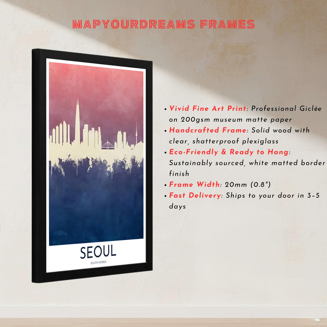 Architectural outline print honoring South Korea&