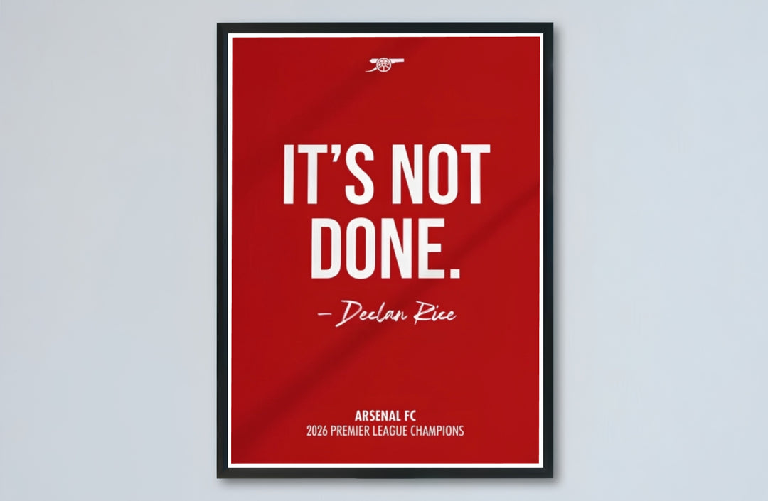 Sports fan quote wall decor print featuring Declan Rice It&