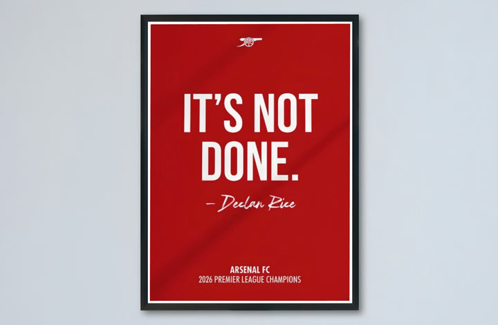 Sports fan quote wall decor print featuring Declan Rice It&