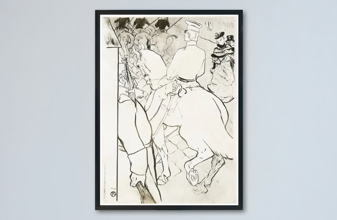 European post-impressionist print of Babylone D’Allemagne (1894), Henri de Toulouse-Lautrec portraying German military life in Berlin, Germany. MapYourDreams presents quality framed wall art, unframed print options, and stretched canvas choices for curated home wall decoration.