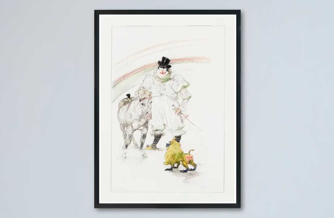 Historic French performance canvas print of Cheval Et Singe Dresses (1899), Henri de Toulouse-Lautrec with delicate crayon details from Paris, France. Buy high-definition framed prints, unframed paper wall decor, and gallery canvas options directly from MapYourDreams for styling.