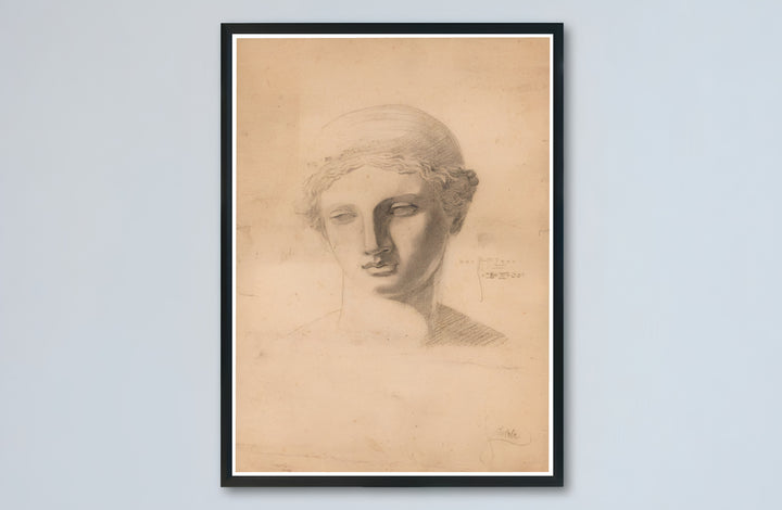 Classic museum sketch wall decor poster of Egon Schiele Antique Head Study 1905 at Leopold Museum Vienna featuring soft pencil gradations. Buy high-definition framed prints, unframed paper wall poster decor, and gallery canvas choices directly from MapYourDreams to complete your home.