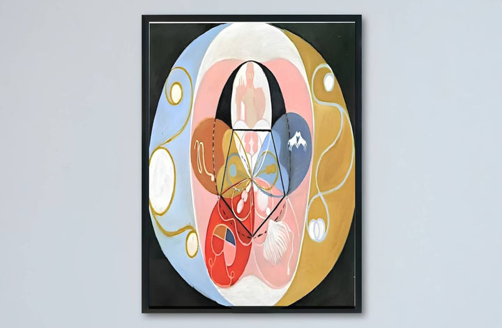 Celebrated for its revolutionary visual vocabulary, this museum-quality Hilma af Klint Evolution No 14 wall art reproduction invites quiet contemplation through its soothing color blocking and esoteric motifs. Offered by MapYourDreams, this artwork is available in flexible options including unframed paper, custom wooden frames, and gallery canvas wraps.