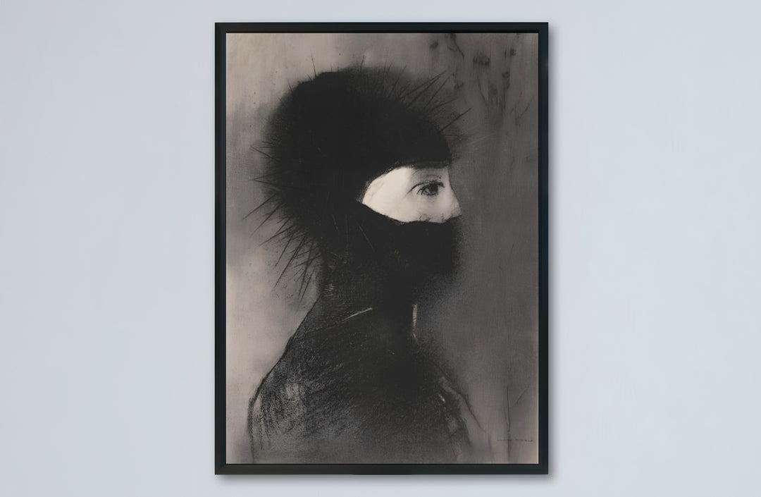 Classic museum noir wall decor display of Odilon Redon Armor 1891 at The Metropolitan Museum of Art in New York City featuring deep shadow contrasts. Buy high-definition framed prints, unframed paper posters, and gallery canvas choices directly from MapYourDreams to complete your home.