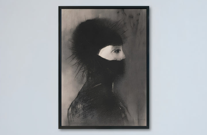 Classic museum noir wall decor display of Odilon Redon Armor 1891 at The Metropolitan Museum of Art in New York City featuring deep shadow contrasts. Buy high-definition framed prints, unframed paper posters, and gallery canvas choices directly from MapYourDreams to complete your home.
