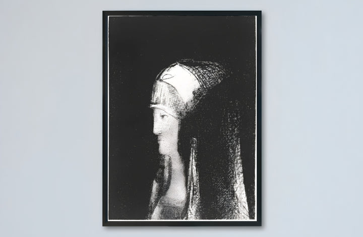 Detailed mystical portrait study from 1891 by renowned Symbolist artist Odilon Redon titled Druidesse. Decorate your interior wall space with your choice of unframed fine art prints, handcrafted framing options, or wrapped gallery canvas formats.