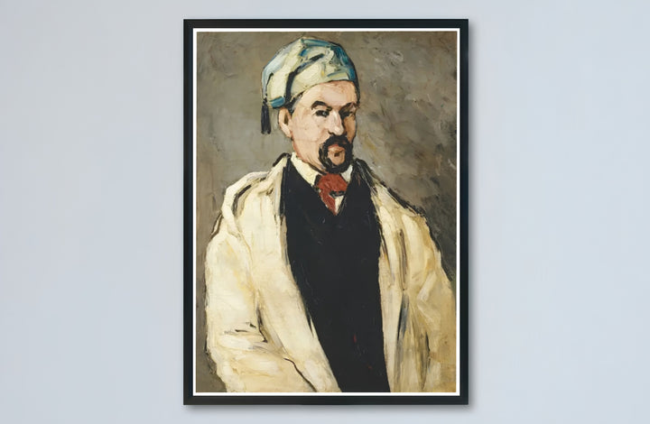 Historic French oil fine art print of Paul Cezanne The Artists Uncle Dominique 1866 produced in the family studio at Aix-en-Provence France. Buy high-definition framed prints, unframed paper wall decor, and gallery canvas choices directly from MapYourDreams for artistic setups.