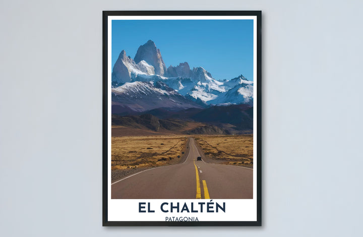 Featuring Mount Fitz Roy spires, open asphalt, and vast golden fields, this El Chaltén wall art forms an empowering focal point, available from MapYourDreams in versatile options ranging from unframed paper to custom wooden frames and canvas wraps.