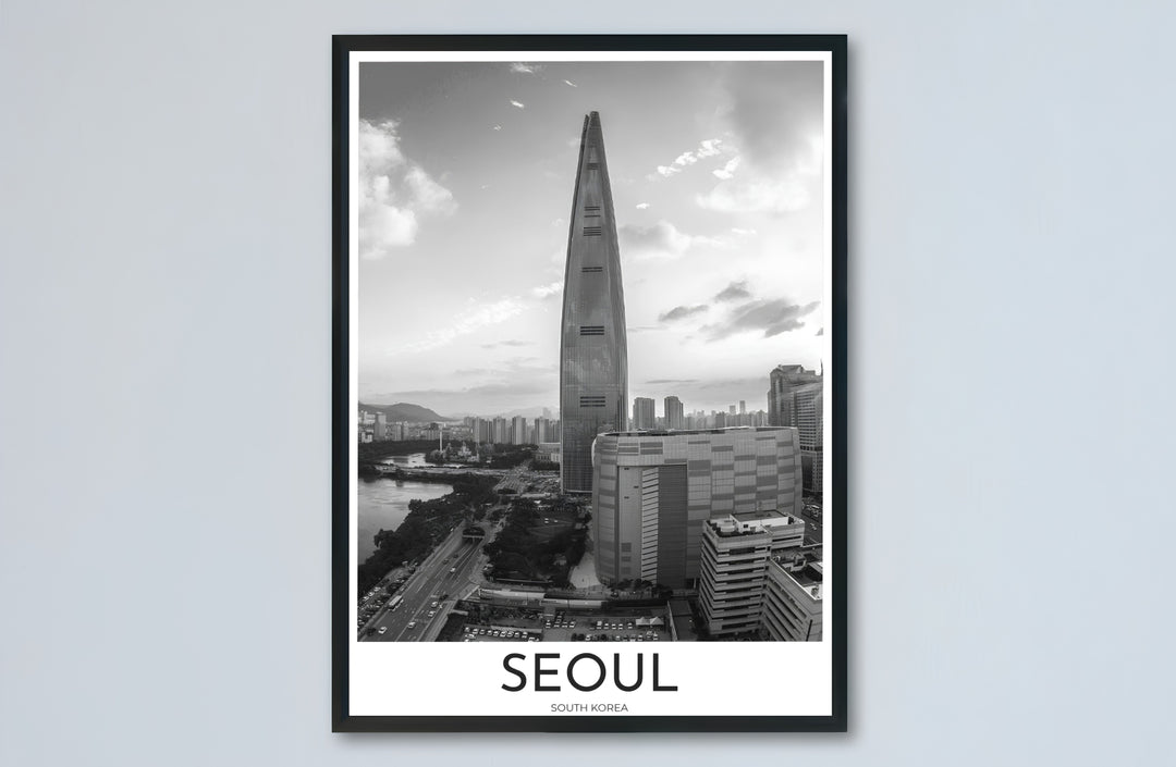 Architectural photography art print capturing the soaring silhouette of Seoul South Korea&