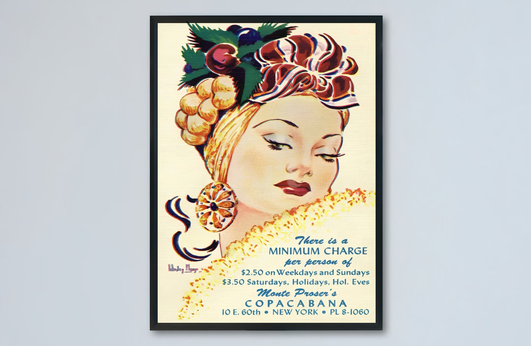 Mid-century Manhattan showgirl fashion print featuring Monte Proser&
