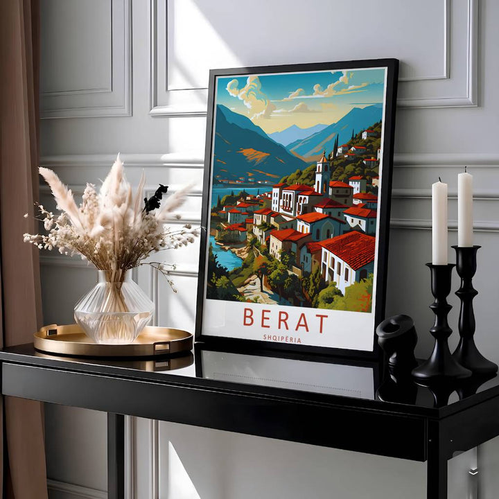Stylish Albania travel wall art capturing Berat&