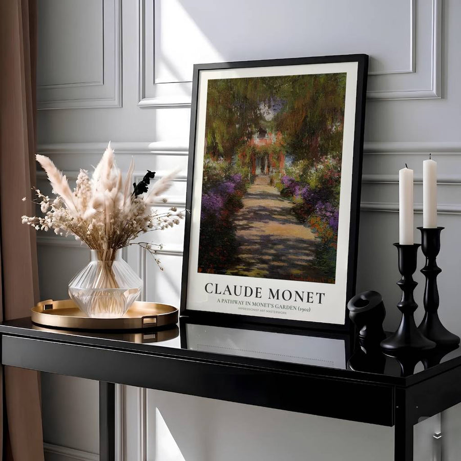 Framed by classic typography honoring Monet&