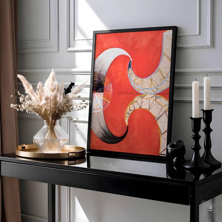 Framed by rich textured crimson backgrounds and luminous celestial fields inspired by avant-garde visionary academies, this expressive Hilma af Klint Group VII The Moon wall art showcases supreme mastery over spatial rhythm. Offered by MapYourDreams, this artwork is available in flexible options including unframed paper, custom wooden frames, and gallery canvas wraps.