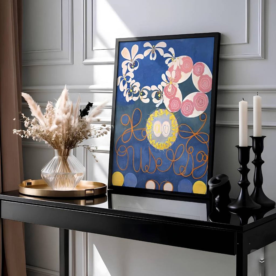 Framed by official Stockholm gallery text honoring Scandinavian visionary heritage, this expressive The Ten Largest No 1 Childhood 1907 wall art by Hilma af Klint showcases mastery over spatial rhythm. Offered by MapYourDreams, this artwork is available in flexible options including unframed paper, custom wooden frames, and gallery canvas wraps.