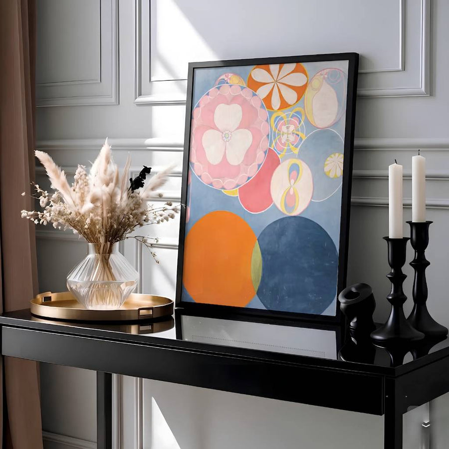 Framed by official Stockholm gallery text honoring Scandinavian visionary heritage, this expressive The Ten Largest No 3 Youth 1907 wall art by Hilma af Klint showcases mastery over spatial rhythm. Offered by MapYourDreams, this artwork is available in flexible options including unframed paper, custom wooden frames, and gallery canvas wraps.