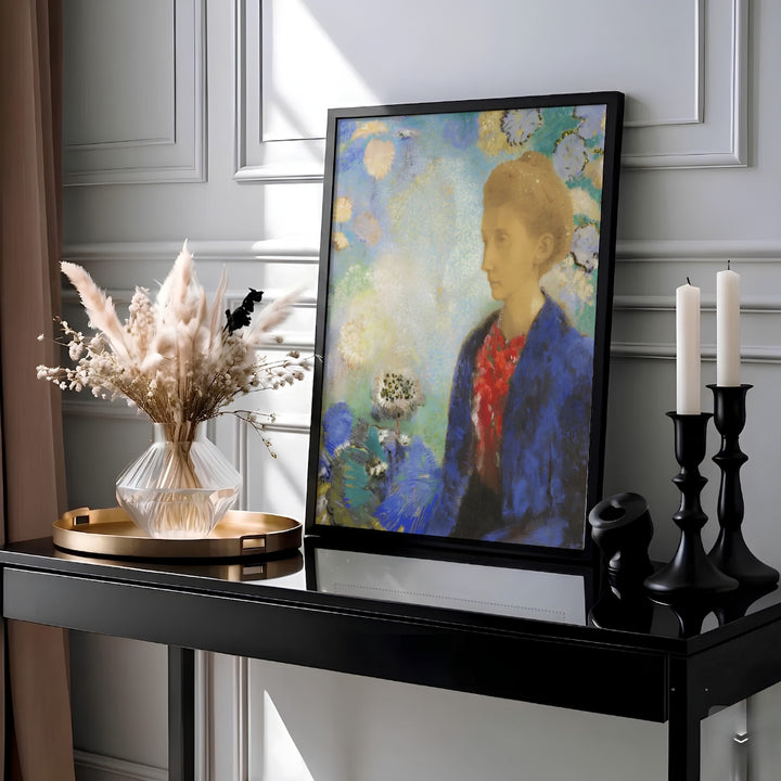 This evocative symbolist portrait painted by Odilon Redon captures the aristocratic grace of Baronne de Domecy with ethereal color palettes and dreamlike textures. Presented by MapYourDreams, customers can select from numerous display configurations, ranging from sleek unframed paper prints to beautifully crafted frames and premium stretched canvas wraps for modern home styling.