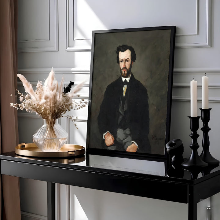 Historic Provençal fine art print of Paul Cezanne Antony Valabregue 1866 with dramatic grey backdrops in Aix-en-Provence France. Buy high-definition framed prints, unframed paper wall decor, and gallery canvas choices directly from MapYourDreams for artistic setups.