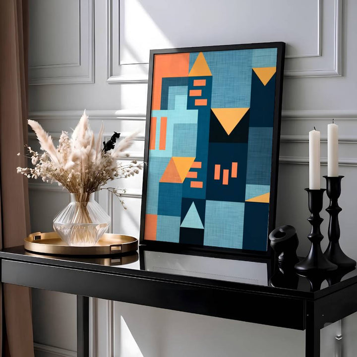 Framed by rich textured sky blue weaves and luminous dark navy fields inspired by avant-garde European academies, this expressive Paul Klee Golden Twilight Architecture Poster wall art showcases supreme mastery over spatial rhythm. Offered by MapYourDreams, this artwork is available in flexible options including unframed paper, custom wooden frames, and gallery canvas wraps.