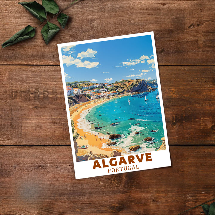 Relaxing sea breeze vibes and picturesque town graphics define this Lagos, Algarve, Portugal travel poster print. MapYourDreams features high-resolution framed, unframed, and canvas options for bedroom decor.