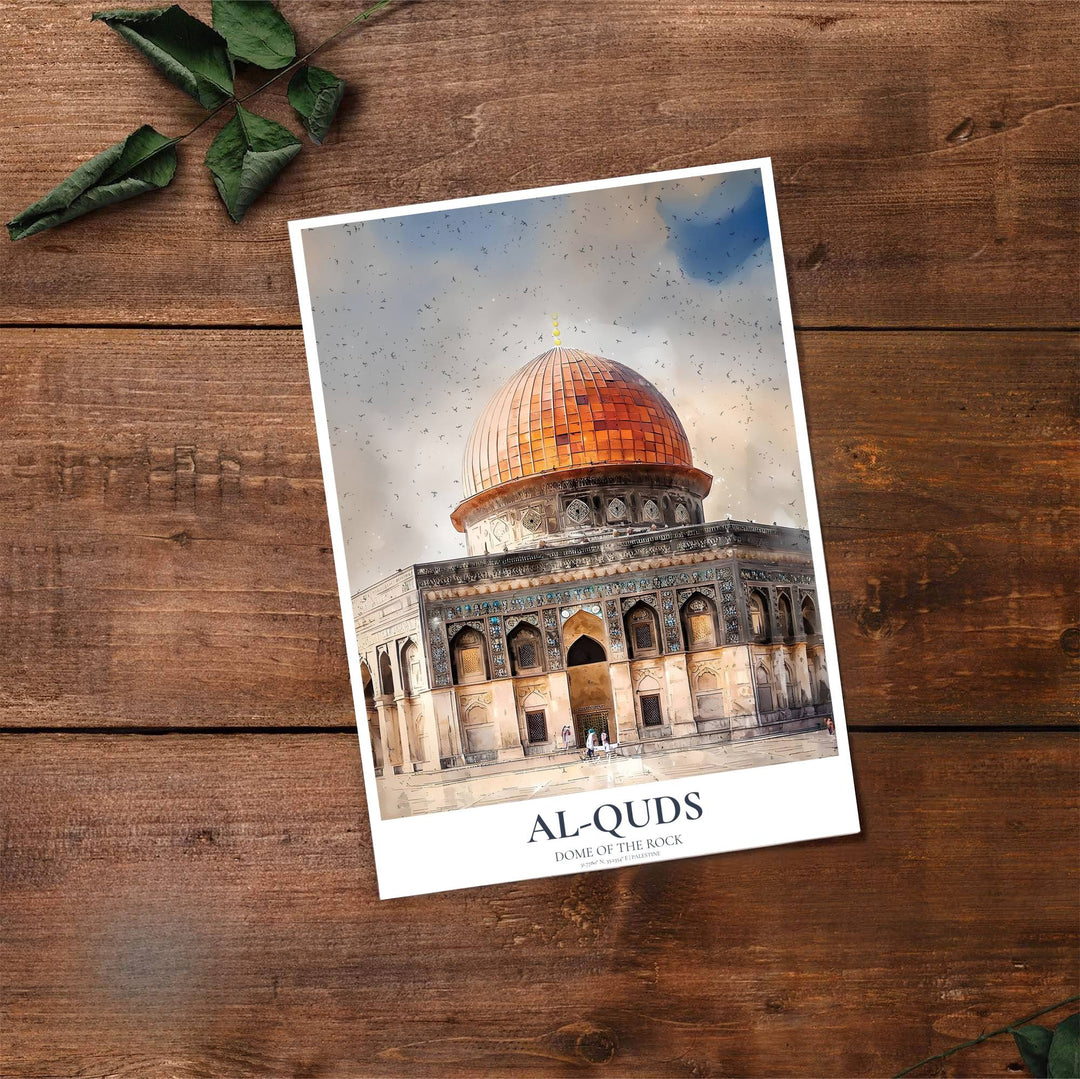 Richly textured architectural print of Jerusalem&