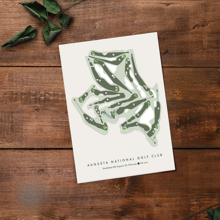 High-contrast vector golf print depicting Augusta National&