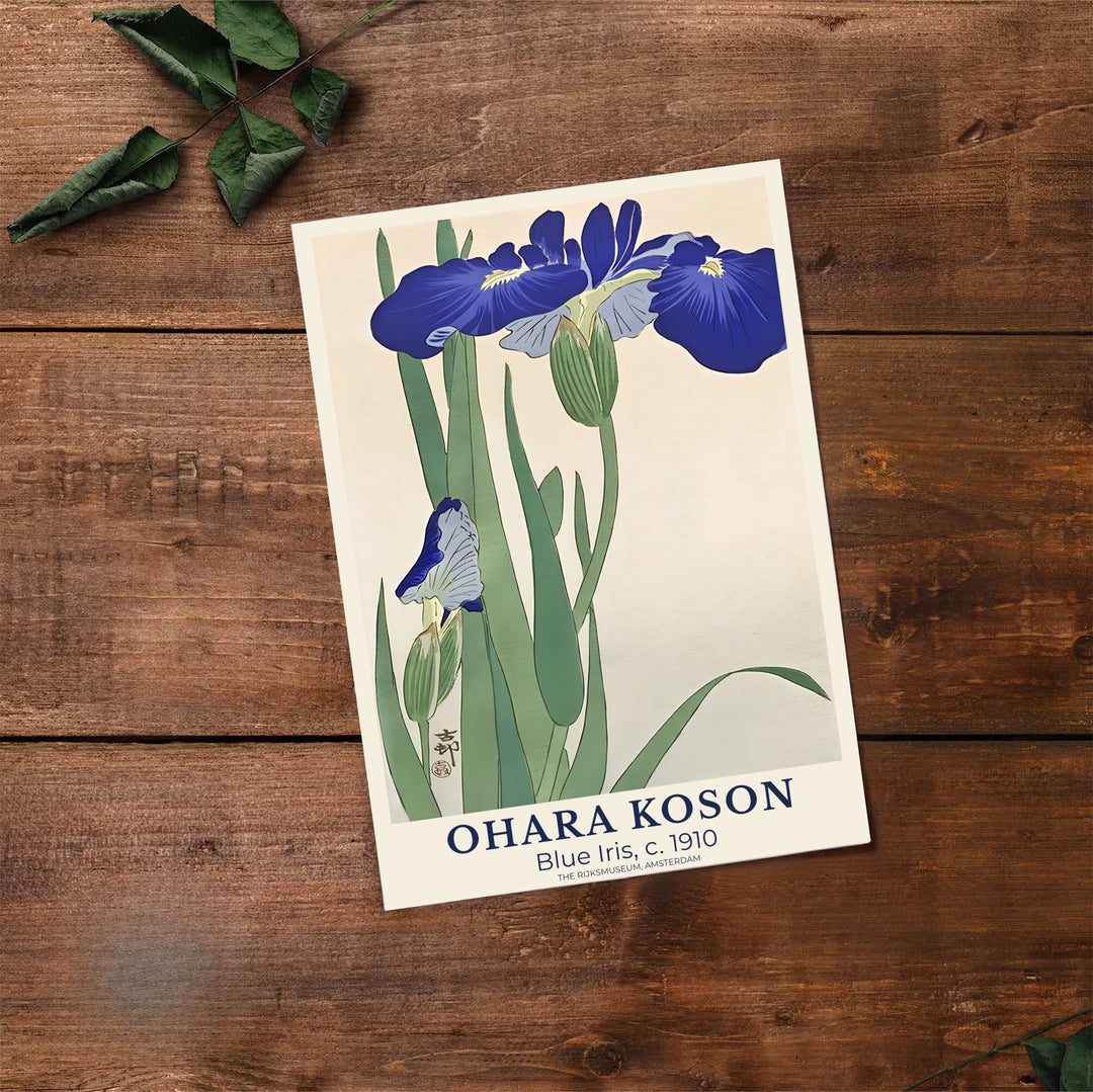 Historic 1910 Japanese botanical print with Ohara Koson signature seal reflecting archives at The Rijksmuseum, Amsterdam. Select premium framed, unframed, and canvas wall decor options at MapYourDreams.