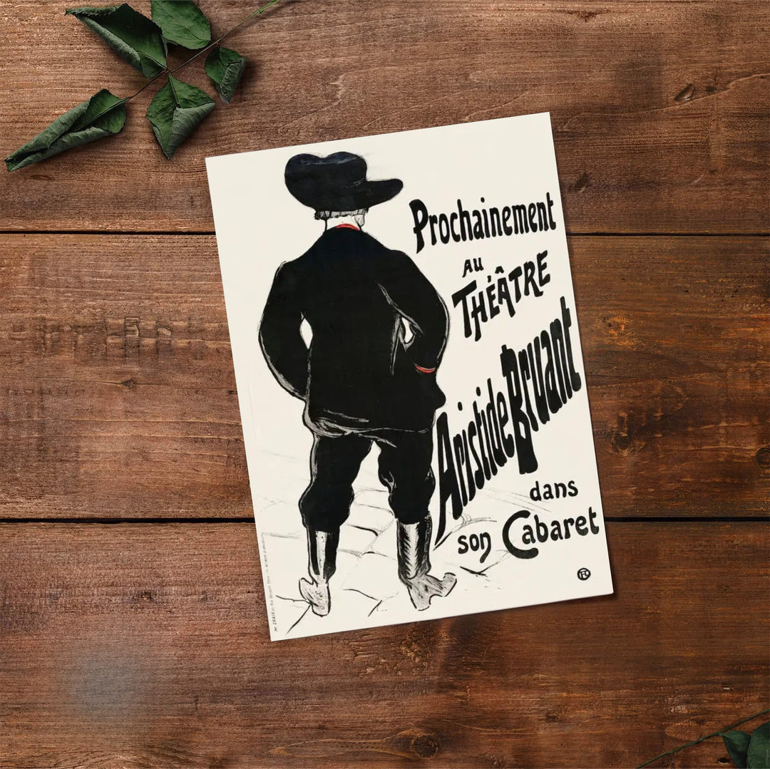 Historic French graphic canvas print of Bruant Au Mirliton (1894), Henri de Toulouse-Lautrec with bold outlines from Paris, France. Buy high-definition framed prints, unframed paper wall decor, and gallery canvas options directly from MapYourDreams for home styling ideas.