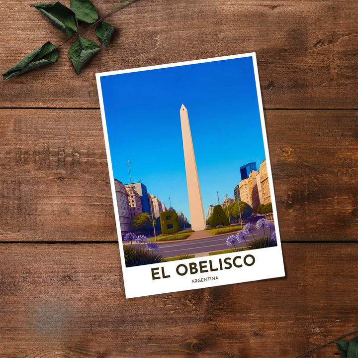Artistic landmark illustration capturing the bright blue sky and vibrant green hedges of Plaza de la Republica. Made by MapYourDreams, this artistic composition can be purchased as an unframed print, elegantly mounted in wood frames, or produced on stretched canvas.
