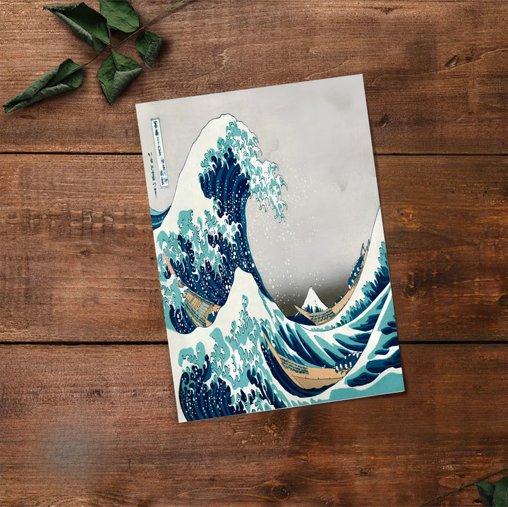 Historic Japanese ocean print by artist Katsushika Hokusai with authentic calligraphy cartouche reflecting Kanagawa coast printmaking traditions. Select premium framed, unframed, and canvas wall decor options at MapYourDreams.
