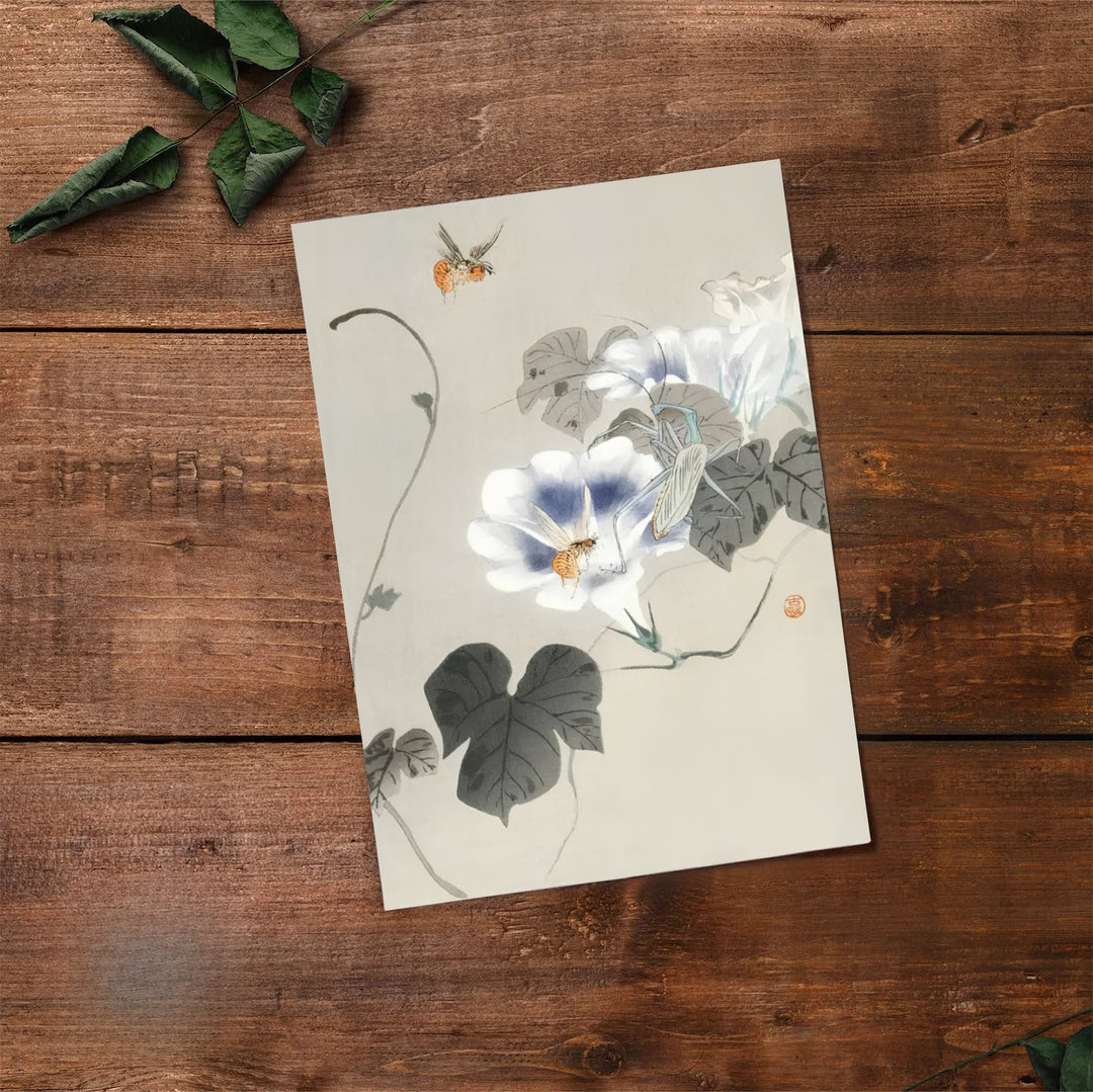 Minimalist Japandi botanical canvas print showcasing Ohara Koson vintage 1900 1930 Japanese artwork by artist Ohara Koson from Kyoto collections. Buy high-definition framed, unframed, and canvas poster prints directly from MapYourDreams.