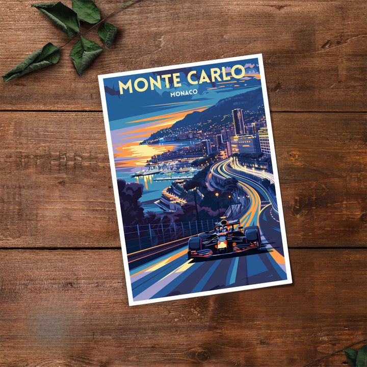 Monte Carlo Grand Prix Travel Poster | Monaco Racing Wall Art