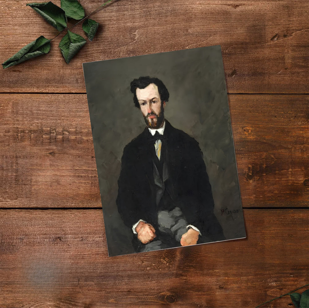 Classical art print of Paul Cezanne Antony Valabregue 1866 showing a seated man in Aix-en-Provence France. Select premium framed wall art, unframed paper prints, and stretched canvas decor options at MapYourDreams for an eye-catching focal point in your home hall.